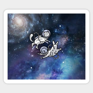Space Buddies (Dog and Cat Astronauts) Sticker